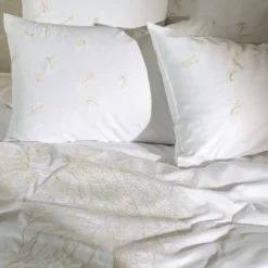 Carré Blanc Housse de couette satin de coton Mon Ange| Housses De Couette