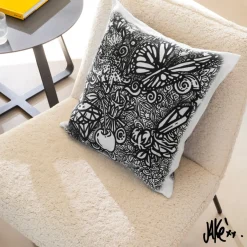 Carré Blanc Housse de coussin coton Jakè x|Homme Housses De Coussin|Coffrets Cadeaux