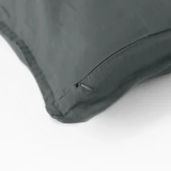 Carré Blanc Housse de coussin lin lavé Songe kaki cendré| Housses De Coussin