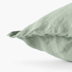 Carré Blanc Housse de coussin lin lavé Songe eucalyptus|Femme Housses De Coussin|Coffrets Cadeaux