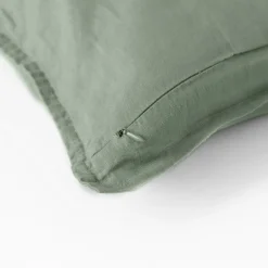 Carré Blanc Housse de coussin lin lavé Songe eucalyptus|Femme Housses De Coussin|Coffrets Cadeaux