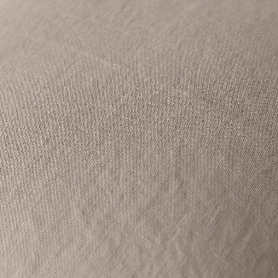 Carré Blanc Housse de coussin lin lavé Songe grège| Housses De Coussin