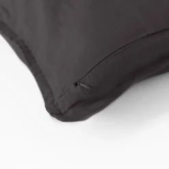 Carré Blanc Housse de coussin lin lavé Songe charbon| Housses De Coussin