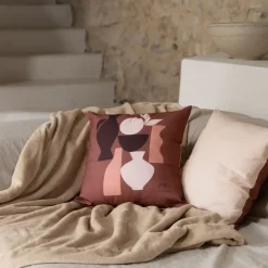 Carré Blanc Housse de coussin Safi terre cuite| Housses De Coussin