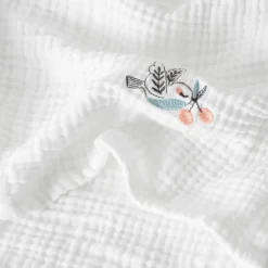 Carré Blanc Maxi lange gaze de coton bio Jardine blanc|Enfant Accessoires