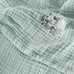 Carré Blanc Maxi lange gaze de coton bio Jardine amande|Enfant Accessoires