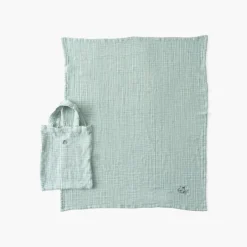 Carré Blanc Maxi lange gaze de coton bio Jardine amande|Enfant Accessoires
