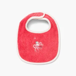 Carré Blanc Mini bavoir coton Atlantis corail|Enfant Bavoirs & Mini-bavoirs