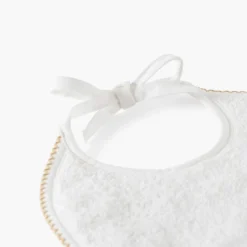 Carré Blanc Mini bavoir coton bio Bienvenue blanc|Enfant Bavoirs & Mini-bavoirs