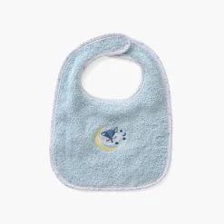 Carré Blanc Mini bavoir coton bio Illumine bleu polaire|Enfant Bavoirs & Mini-bavoirs