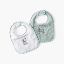 Carré Blanc Mini bavoir coton bio Jardine amande|Enfant Bavoirs & Mini-bavoirs