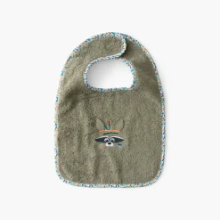 Carré Blanc Mini bavoir coton Playful kaki|Enfant Bavoirs & Mini-bavoirs