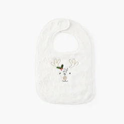 Carré Blanc Mini bavoir coton Xmasful ivoire|Enfant Bavoirs & Mini-bavoirs|Nouveautés Bébénew
