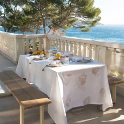 Carré Blanc Nappe coton Mykonos blanc| Nappes