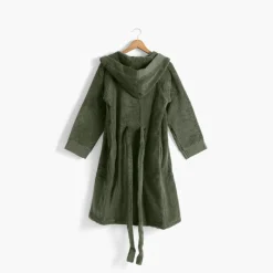 Carré Blanc Peignoir ado coton à capuche Hugo kaki|Enfant Peignoirs 10 Ans - 16 Ans