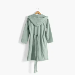 Carré Blanc Peignoir ado fille coton moelleux Julia eucalyptus|Enfant Peignoirs 10 Ans - 16 Ans