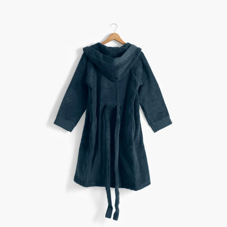 Carré Blanc Peignoir ado garcon coton moelleux Hugo bleu|Enfant Peignoirs 10 Ans - 16 Ans