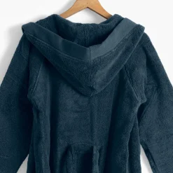 Carré Blanc Peignoir ado garcon coton moelleux Hugo bleu|Enfant Peignoirs 10 Ans - 16 Ans