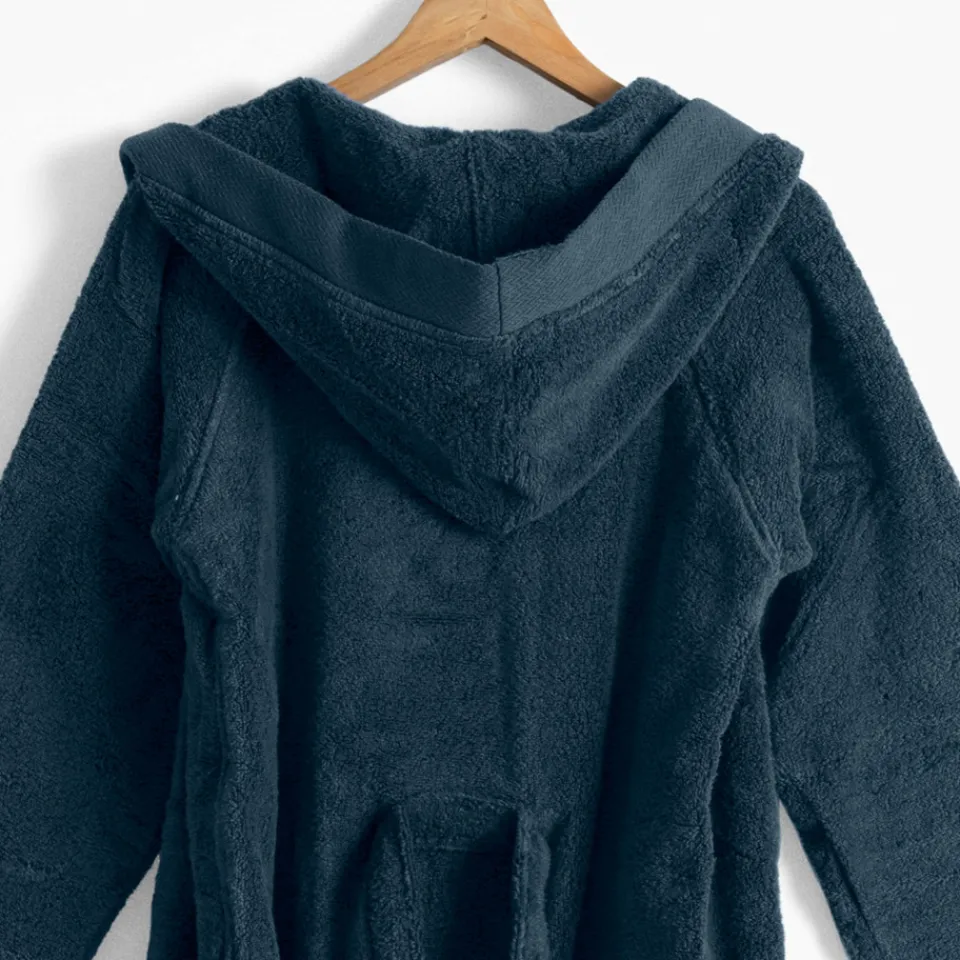 Carré Blanc Peignoir ado garcon coton moelleux Hugo bleu|Enfant Peignoirs 10 Ans - 16 Ans