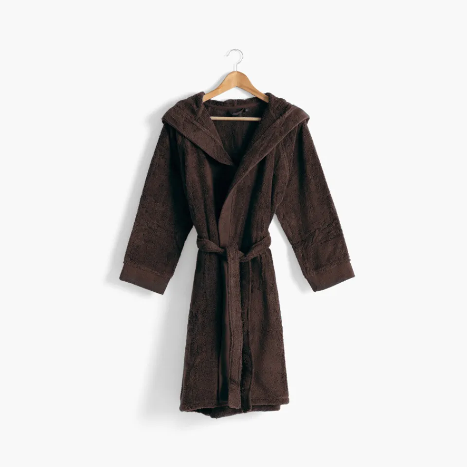 Carré Blanc Peignoir ado garcon coton moelleux Hugo ébène|Enfant Peignoirs 10 Ans - 16 Ans