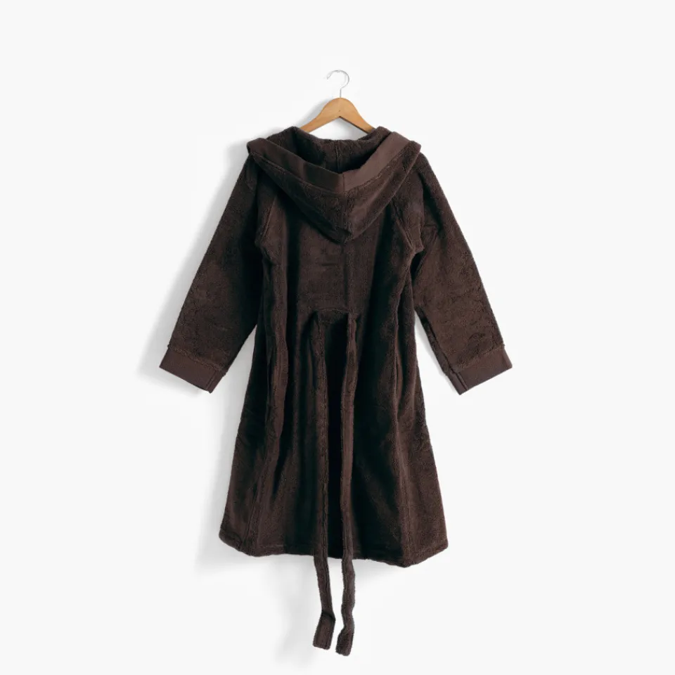 Carré Blanc Peignoir ado garcon coton moelleux Hugo ébène|Enfant Peignoirs 10 Ans - 16 Ans