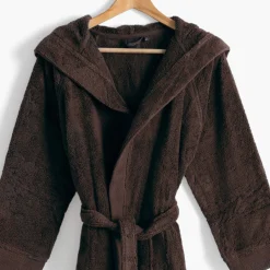 Carré Blanc Peignoir ado garcon coton moelleux Hugo ébène|Enfant Peignoirs 10 Ans - 16 Ans