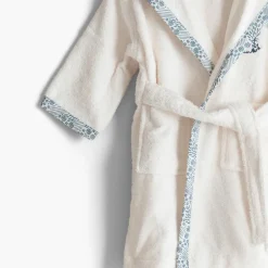 Carré Blanc Peignoir bébé coton bio à capuche Dandine ivoire|Enfant Peignoirs 12 Mois - 10 Ans