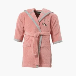 Carré Blanc Peignoir bebe coton biologique à capuche Festine rose sorbet|Enfant Peignoirs 12 Mois - 10 Ans