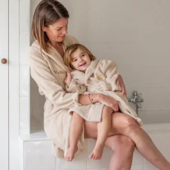 Carré Blanc Peignoir enfant bouclette de coton biologique Cocon naturel|Enfant Peignoirs 12 Mois - 10 Ans