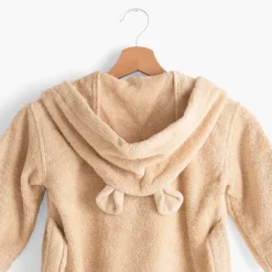 Carré Blanc Peignoir enfant bouclette de coton bio à capuche Safari|Enfant Peignoirs 12 Mois - 10 Ans