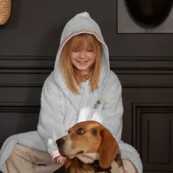 Carré Blanc Peignoir enfant coton à capuche Calliopé blanc|Enfant Peignoirs 12 Mois - 10 Ans