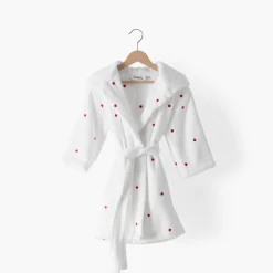 Carré Blanc Peignoir enfant coton Adore blanc|Enfant Peignoirs 12 Mois - 10 Ans