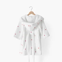 Carré Blanc Peignoir enfant coton Adore blanc|Enfant Peignoirs 12 Mois - 10 Ans