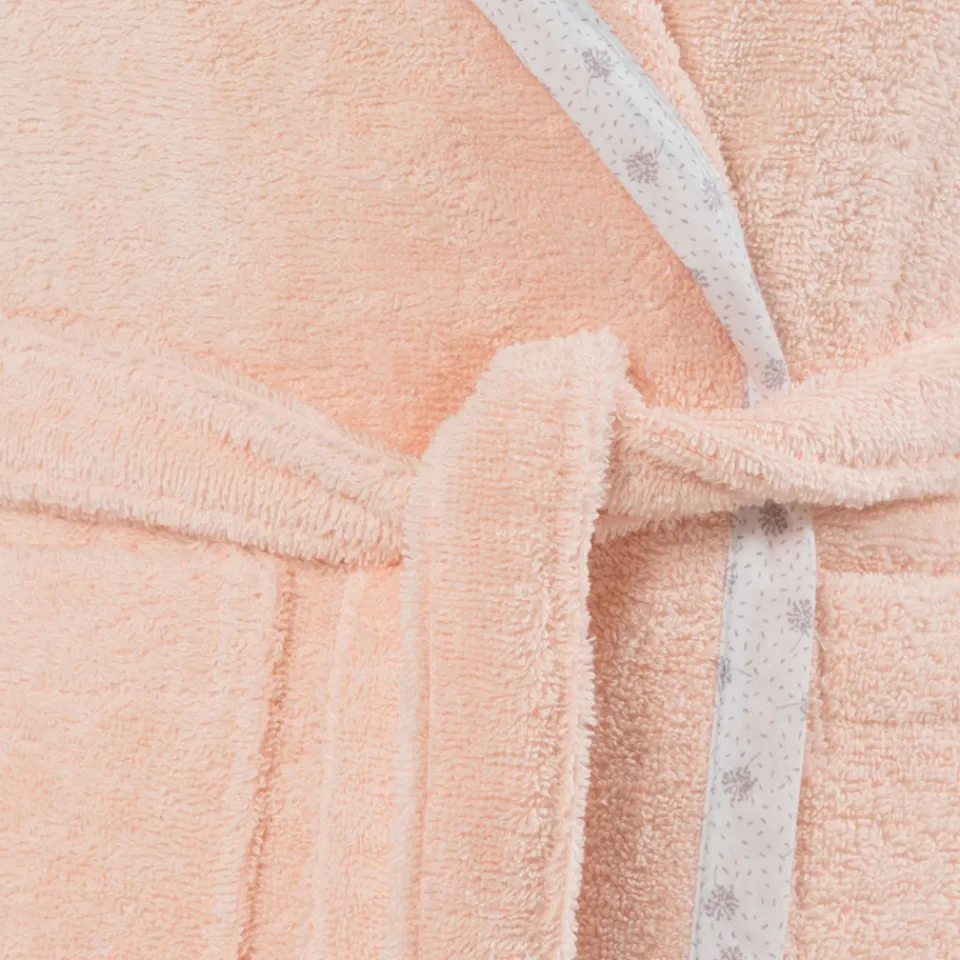 Carré Blanc Peignoir enfant coton biologique à capuche Devine blush|Enfant Peignoirs 12 Mois - 10 Ans