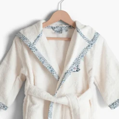 Carré Blanc Peignoir enfant coton bio à capuche Dandine ivoire|Enfant Peignoirs 12 Mois - 10 Ans
