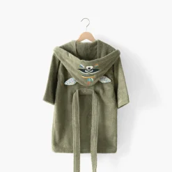 Carré Blanc Peignoir enfant coton Playful kaki|Enfant Peignoirs 12 Mois - 10 Ans|Nouveautés Bébénew