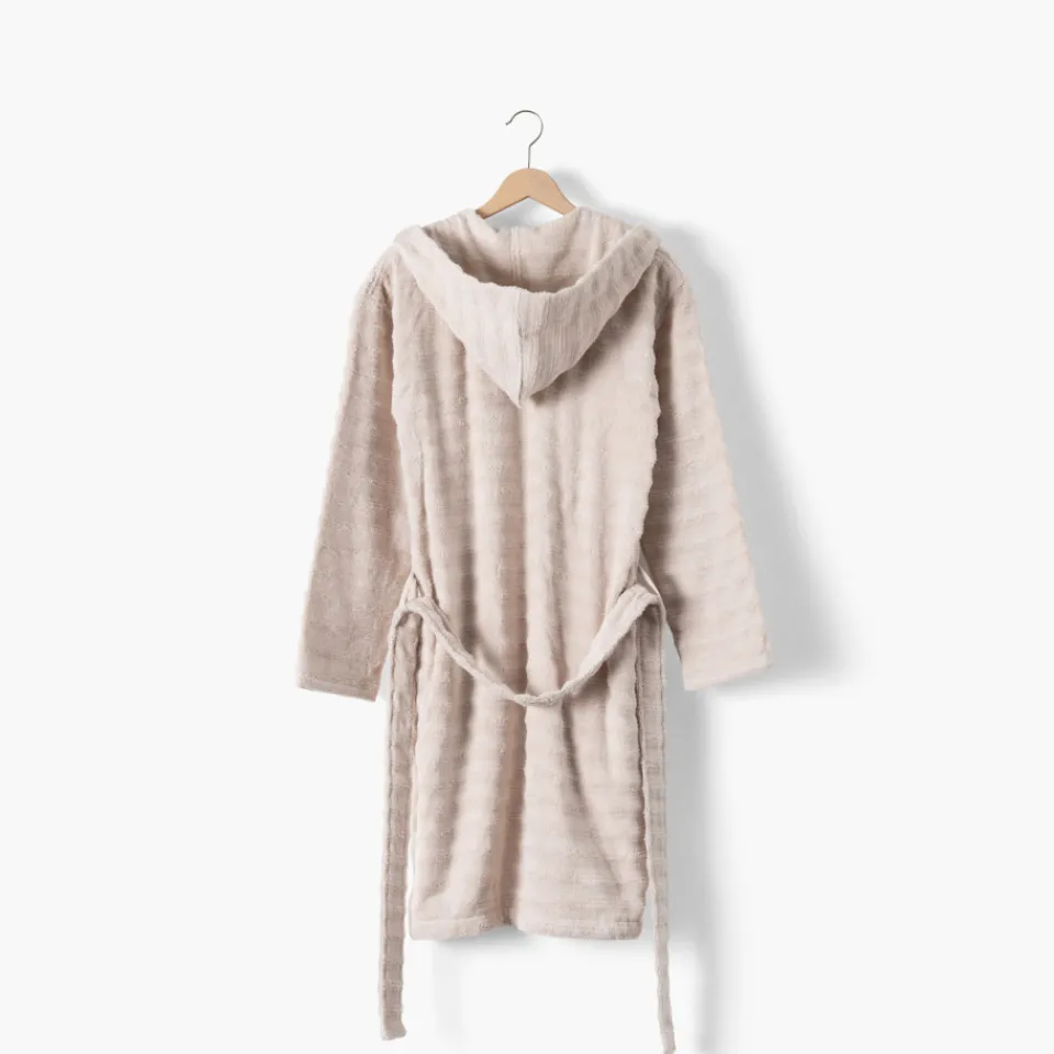 Carré Blanc Peignoir femme à capuche coton Aura beige tendre|Femme Coffrets Cadeaux|Peignoirs Femme