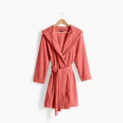 Carré Blanc Peignoir femme à capuche uni coton biologique Osmose pétale|Femme Peignoirs Femme