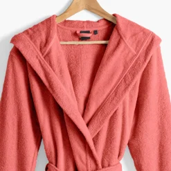 Carré Blanc Peignoir femme à capuche uni coton biologique Osmose pétale|Femme Peignoirs Femme