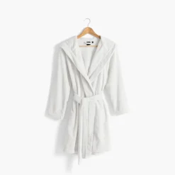 Carré Blanc Peignoir femme à capuche uni coton biologique Osmose blanc|Femme Peignoirs Femme