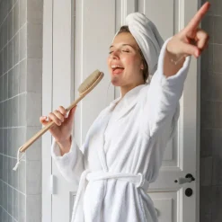 Carré Blanc Peignoir femme à capuche uni coton biologique Osmose blanc|Femme Peignoirs Femme