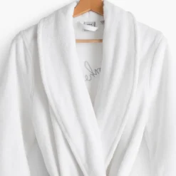 Carré Blanc Peignoir femme bouclette de coton col châle Eloges|Femme Peignoirs Femme