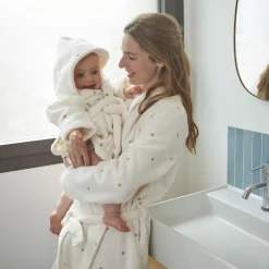 Carré Blanc Peignoir femme coton Amore ivoire|Femme Coffrets Cadeaux|Peignoirs Femme