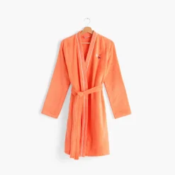 Carré Blanc Peignoir femme coton col kimono Récif rose|Femme Peignoirs Femme