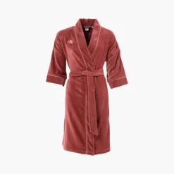 Carré Blanc Peignoir femme coton col kimono Calathéa terracotta|Femme Peignoirs Femme