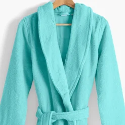 Carré Blanc Peignoir femme coton moelleux Ella lagon|Femme Peignoirs Femme