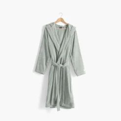 Carré Blanc Peignoir homme à capuche uni coton biologique Osmose lichen|Homme Peignoirs Homme