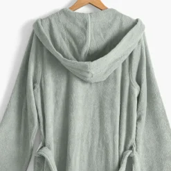 Carré Blanc Peignoir homme à capuche uni coton biologique Osmose lichen|Homme Peignoirs Homme