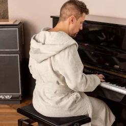 Carré Blanc Peignoir homme à capuche uni coton biologique Osmose naturel|Femme/Homme Peignoirs Homme|Coffrets Cadeaux