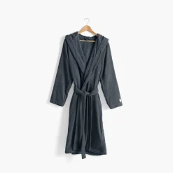 Carré Blanc Peignoir homme à capuche uni coton biologique Osmose fusain|Homme Peignoirs Homme